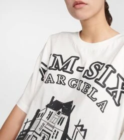 MM6 Maison Margiela Bedrucktes T-Shirt Aus Baumwoll-Jersey -LORO PIANA Verkaufsgeschäft P00767918 d2