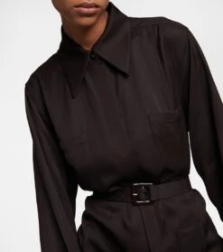 Jil Sander Midikleid Aus Satin 9 Jil Sander Midikleid Aus Satin -LORO PIANA Verkaufsgeschäft P00772449 d1