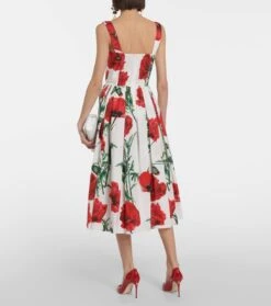 Dolce & Gabbana Bedrucktes Midikleid Aus Baumwolle -LORO PIANA Verkaufsgeschäft P00772737 b2