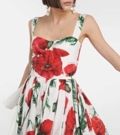 Dolce & Gabbana Bedrucktes Midikleid Aus Baumwolle -LORO PIANA Verkaufsgeschäft P00772737 d1
