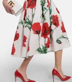 Dolce & Gabbana Bedrucktes Midikleid Aus Baumwolle -LORO PIANA Verkaufsgeschäft P00772737 d2