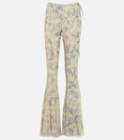 Acne Studios Bedruckte Schlaghose Aus Crêpe