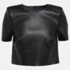 Wolford Cropped T-Shirt Aus Lederimitat