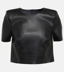 Wolford Cropped T-Shirt Aus Lederimitat