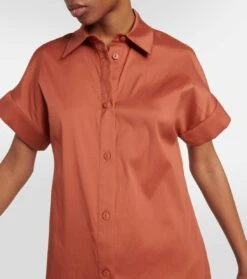 Max Mara Maxikleid Tebano Aus Baumwollpopeline -LORO PIANA Verkaufsgeschäft P00776818 d1