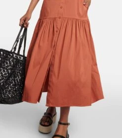Max Mara Maxikleid Tebano Aus Baumwollpopeline -LORO PIANA Verkaufsgeschäft P00776818 d2