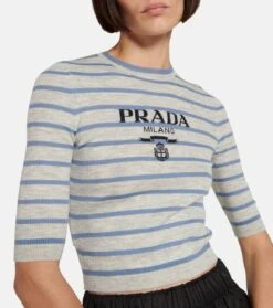 Prada Cropped-Pullover Aus Schurwolle -LORO PIANA Verkaufsgeschäft P00778331 d1