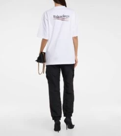 Balenciaga T-Shirt Political Campaign Aus Baumwolle -LORO PIANA Verkaufsgeschäft P00780995 b2