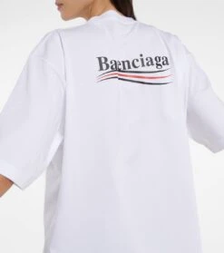 Balenciaga T-Shirt Political Campaign Aus Baumwolle -LORO PIANA Verkaufsgeschäft P00780995 d2
