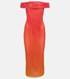 SELF PORTRAIT Midikleid Mit Kristallen