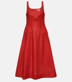 Chloé Midikleid Aus Leinen