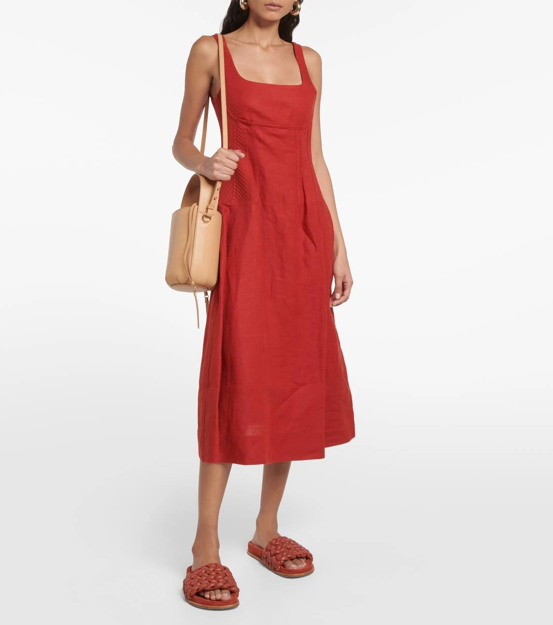 Chloé Midikleid Aus Leinen 2 Chloé Midikleid Aus Leinen – Bild 2