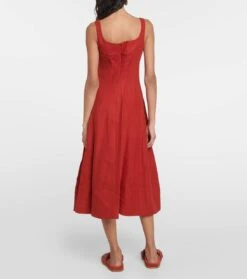 Chloé Midikleid Aus Leinen 7 Chloé Midikleid Aus Leinen -LORO PIANA Verkaufsgeschäft P00782233 b2
