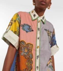 Bedrucktes Hemd Trippy Troppo Aus Leinen -LORO PIANA Verkaufsgeschäft P00783501 d1