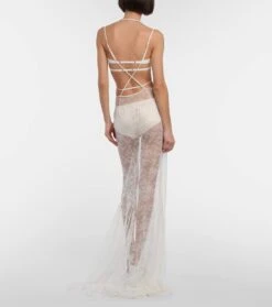 Bridal Robe Aus Spitze -LORO PIANA Verkaufsgeschäft P00783866 d2