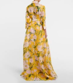Carolina Herrera Bedruckte Robe Aus Seidenchiffon -LORO PIANA Verkaufsgeschäft P00785720 b2
