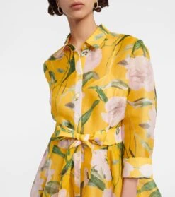 Carolina Herrera Bedruckte Robe Aus Seidenchiffon -LORO PIANA Verkaufsgeschäft P00785720 d1
