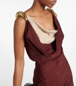 Bottega Veneta Midikleid Aus Veloursleder -LORO PIANA Verkaufsgeschäft P00790619 d2